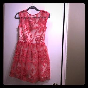 Pink lace dress
